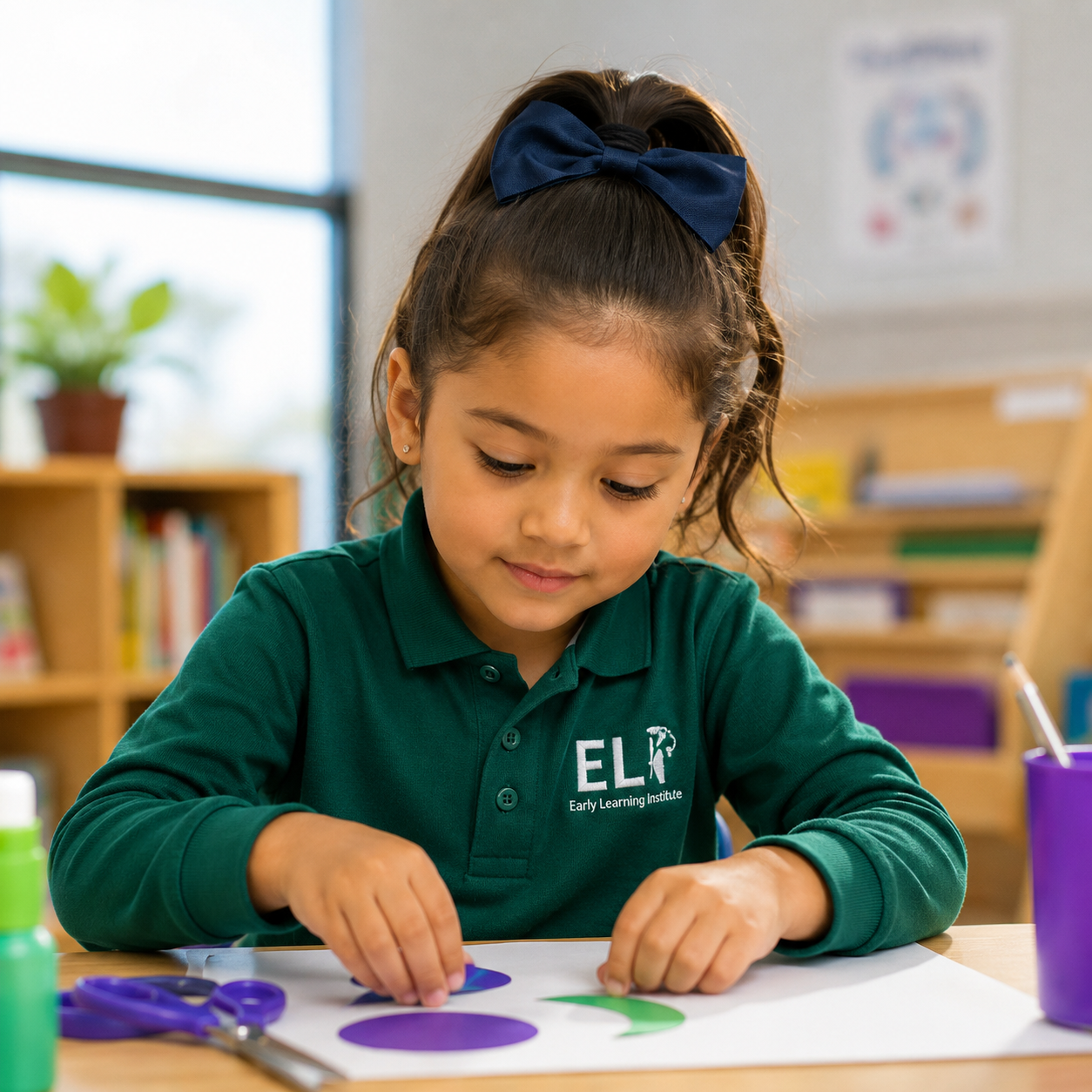 A-Learner engaged in arts and crafts at The Early Learning Institute